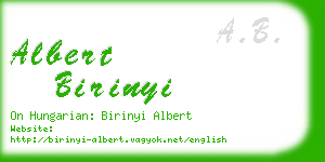 albert birinyi business card